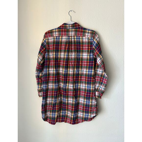 Ralph Lauren Christmas plaid ruffle button down nightgown nightie tunic preppy - Picture 7 of 7
